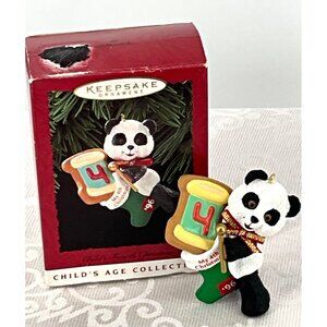 Hallmark Keepsake 1996 Panda Ornament "My 4th Christmas" Childs Age Collection H